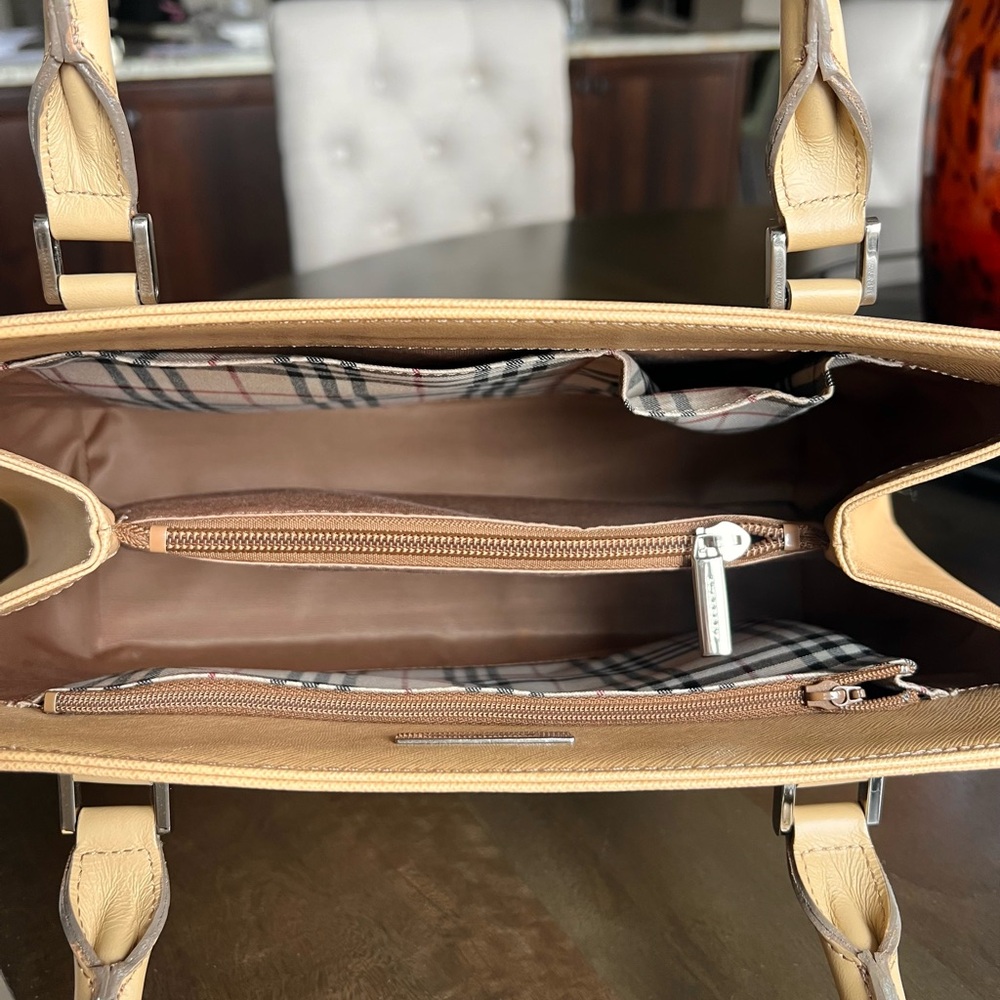 Burberry Leather Tan Satchel Bag - Picture 9 of 15